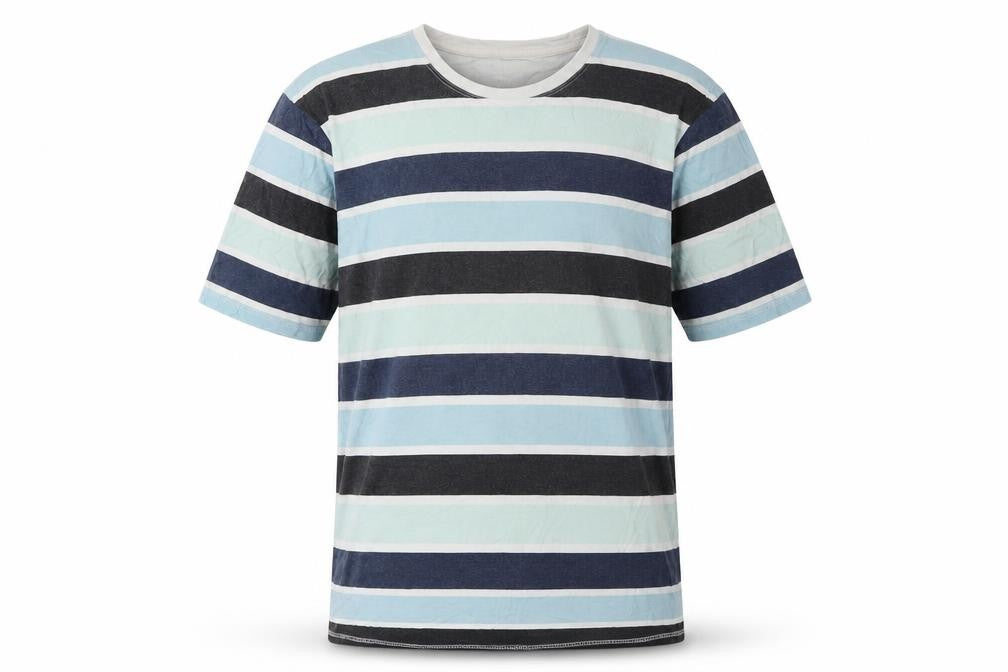 Maine Men's Striped Crew Neck T-Shirt Blue M