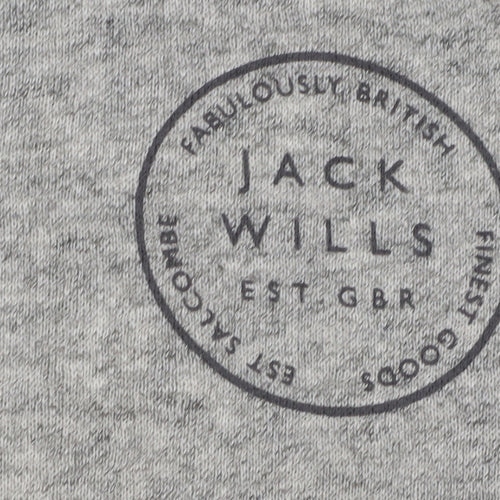 Jack Wills Women's Grey Full Zip Hoodie Size 12