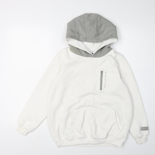 Holyfield Boys White Pullover Hoodie, Size S, Casual Style
