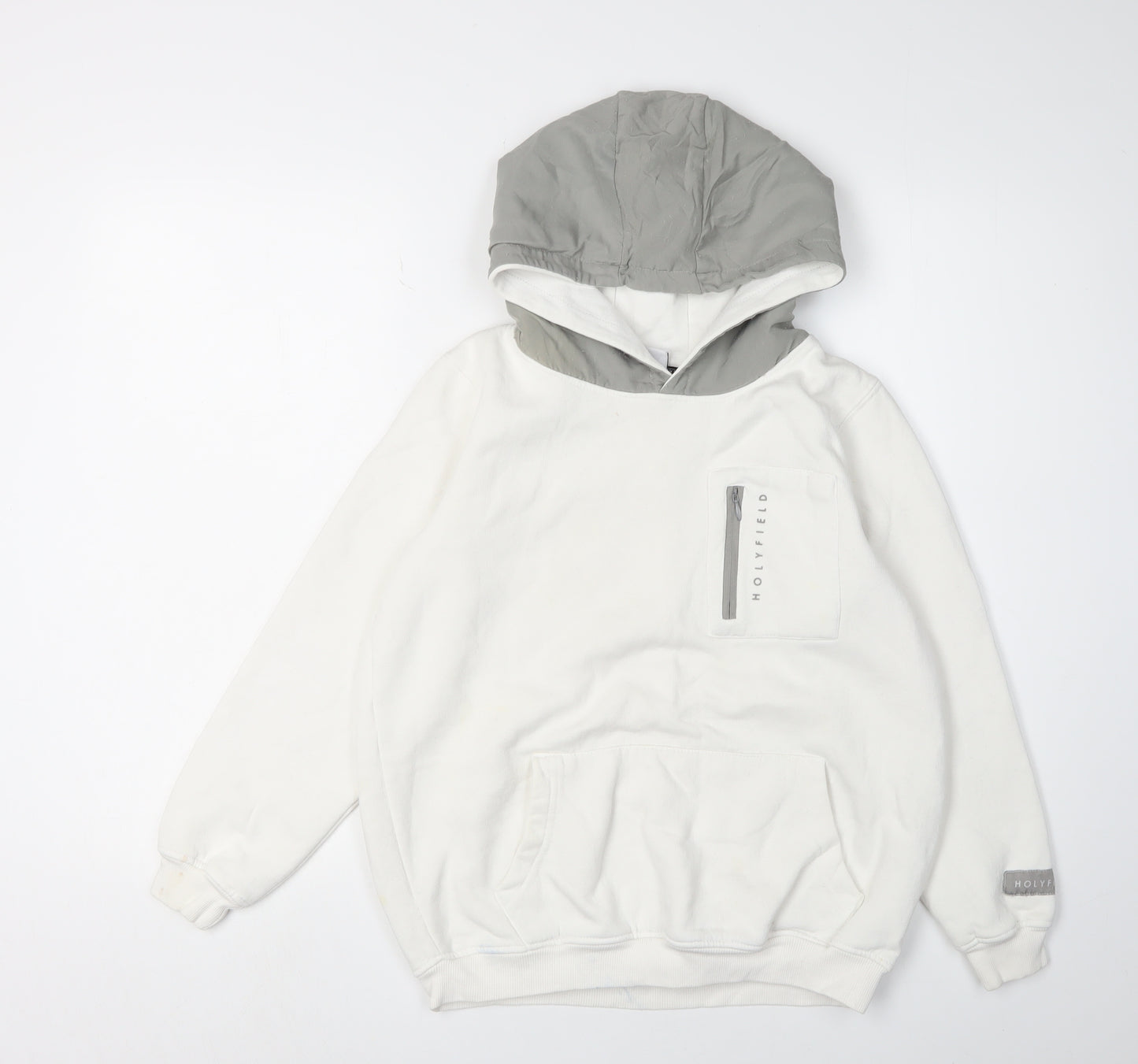 Holyfield Boys White Pullover Hoodie, Size S, Casual Style