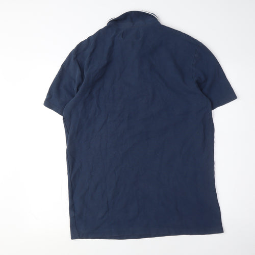 Original Penguin Men Blue Polo Shirt, Short Sleeve, Size L
