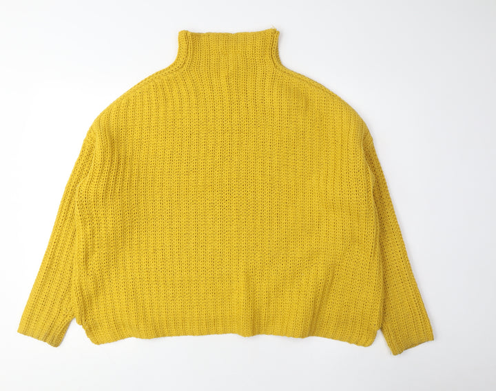 H&M Women Yellow Chunky-Knit Pullover Jumper