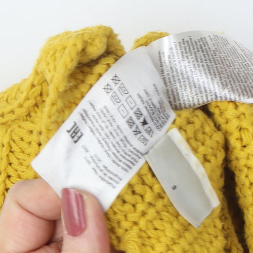 H&M Women Yellow Chunky-Knit Pullover Jumper