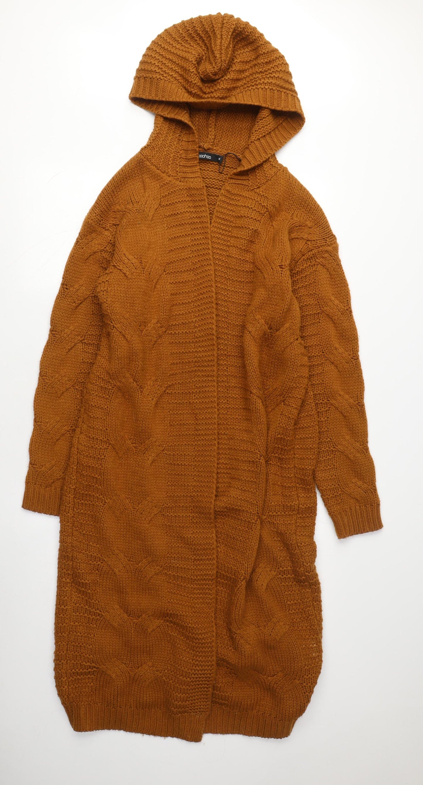 Boohoo Women's Brown Hooded Cardigan M