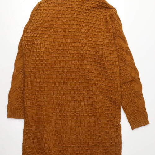 Boohoo Women's Brown Hooded Cardigan M