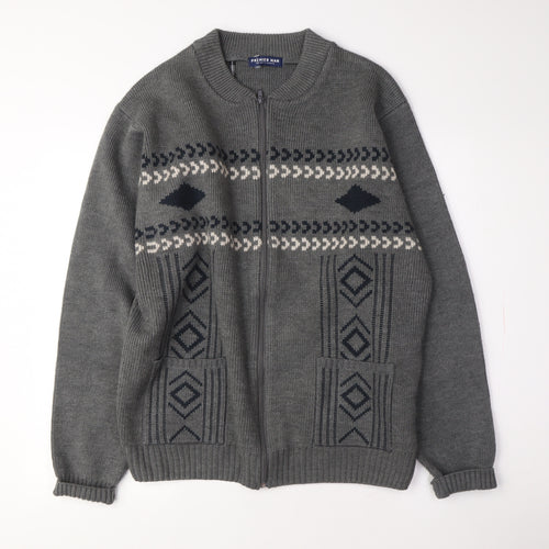 Premier Man Grey Full Zip XL Knit Jumper for Men
