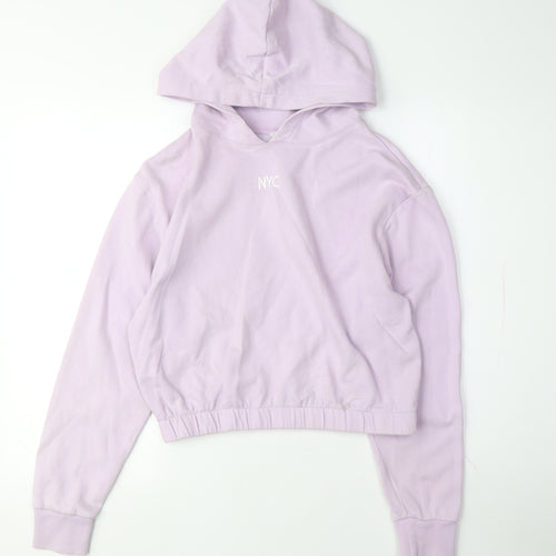 H&M Women's Purple S Pullover Hoodie with Logo