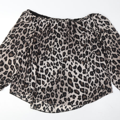 Wallis Women's Off the Shoulder Leopard Blouse Size 18