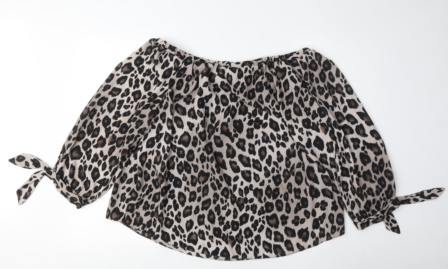 Wallis Women's Off the Shoulder Leopard Blouse Size 18