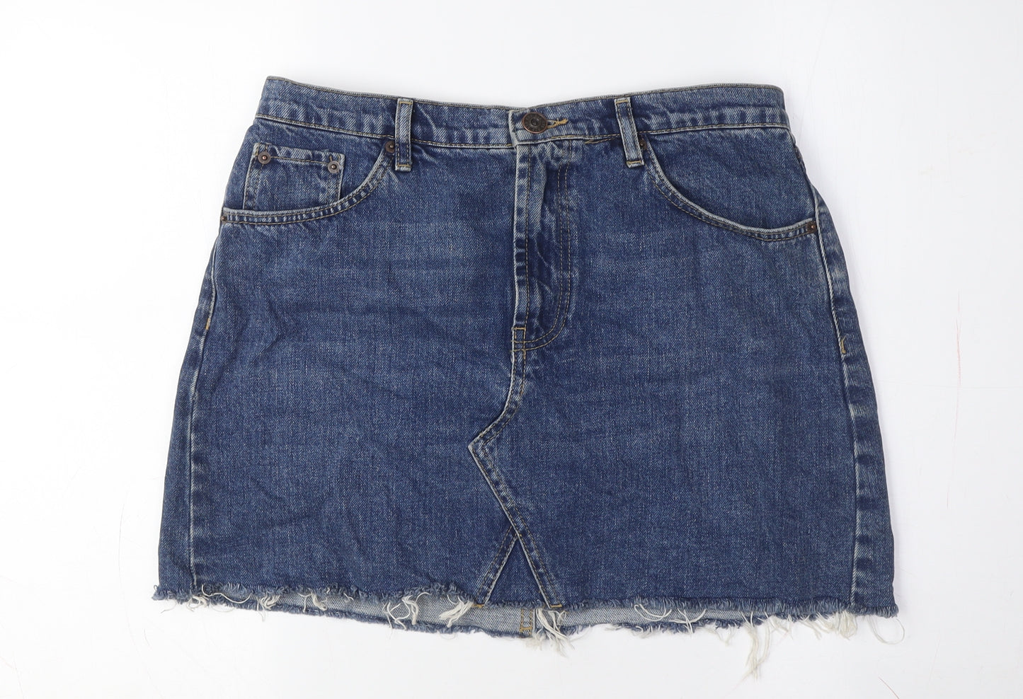 BDG Women's Blue Denim Mini Skirt with Pockets, L