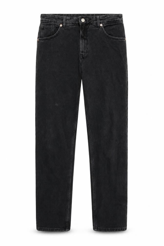 Front view of Black Men's Regular Fit Straight Jeans, size 33