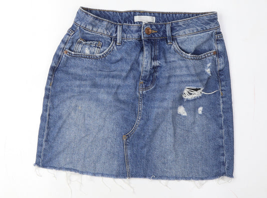 Red Herring Women's Blue Denim Short Skirt Size 10