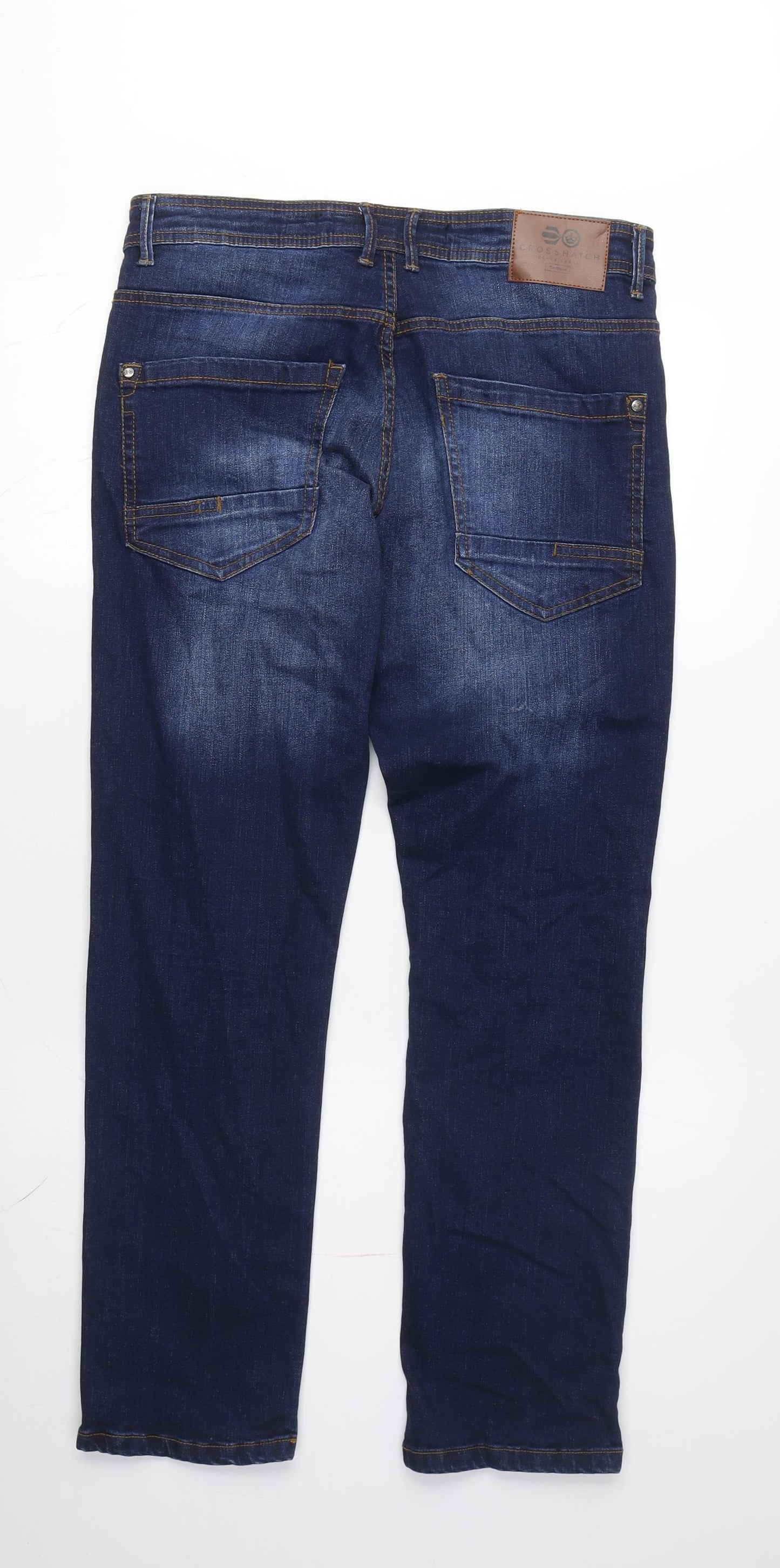 Crosshatch Men's Blue Straight Fit Jeans 32S
