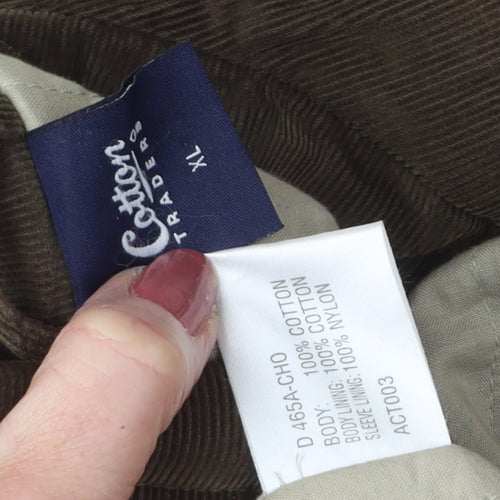 Cotton Traders Men's Brown Parka Jacket XL Corduroy