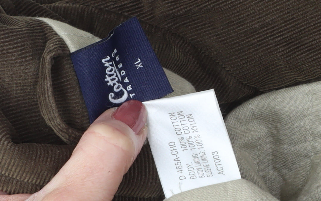 Cotton Traders Men's Brown Parka Jacket XL Corduroy