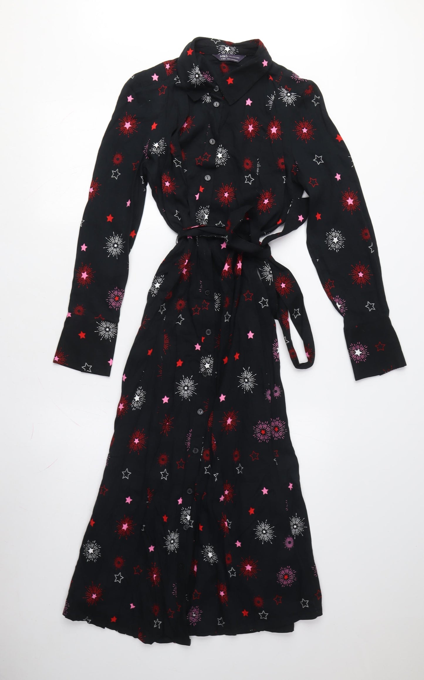Marks and Spencer Women's Black Shirt Dress, Size 6
