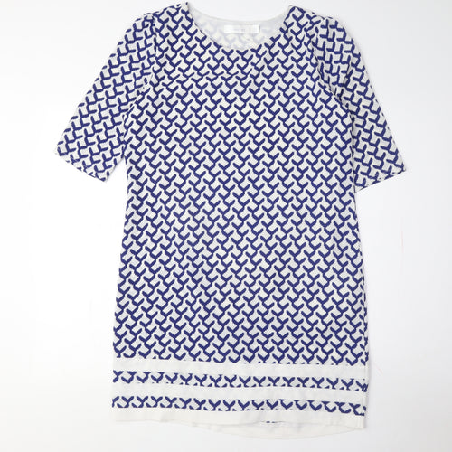 H&amp;M Women's Blue White Shift Dress S