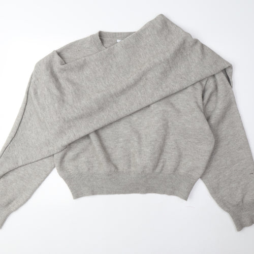 AmyEnjoyLife Women's Grey Long Sleeve Pullover Jumper