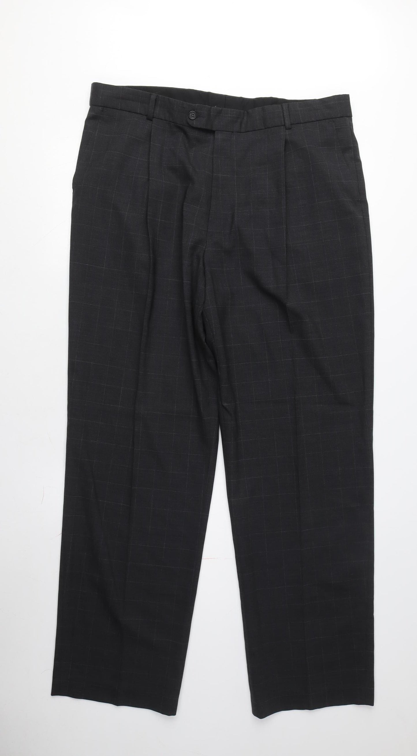 Armando Men's Black Check Dress Pants, Size M