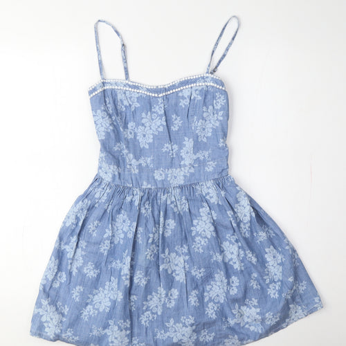 Abercrombie Girls Blue Floral A-Line Dress XL