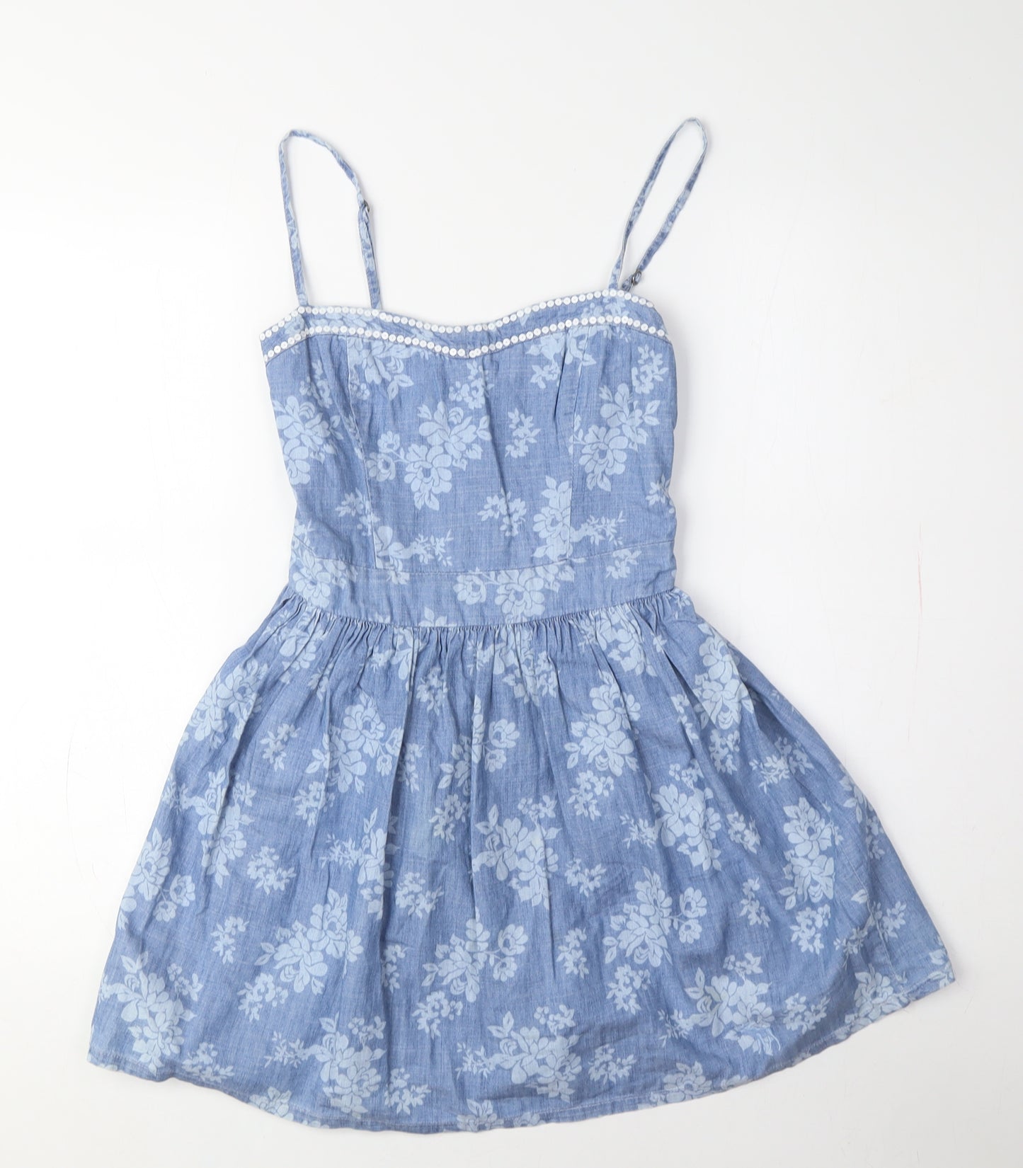 Abercrombie Girls Blue Floral A-Line Dress XL