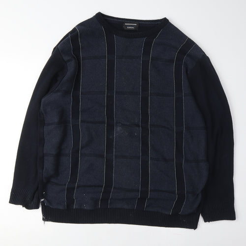 Greenwoods Casual Men's Black Checked Pullover XL