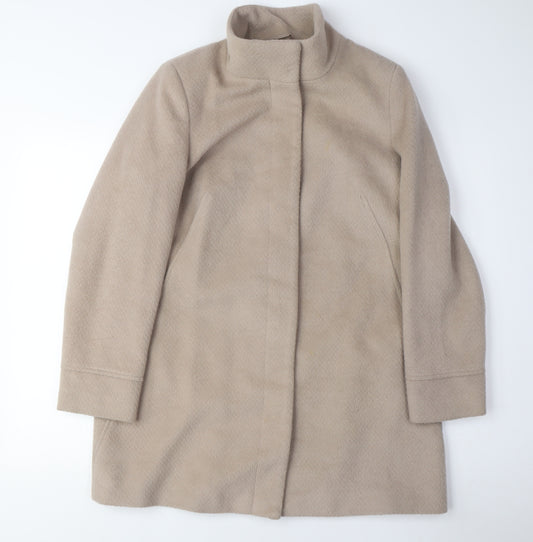 Marks and Spencer Women's Beige Wool Overcoat Size 12