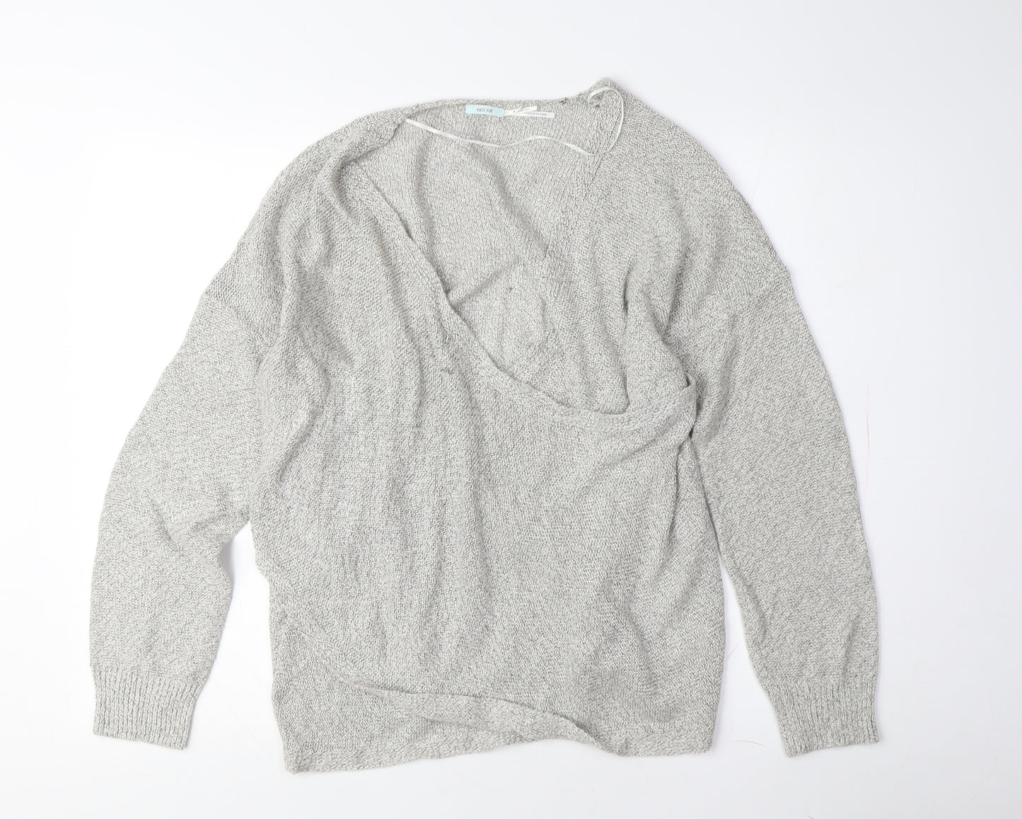 Kimchi Blue Women's Grey V-Neck Pullover Jumper M