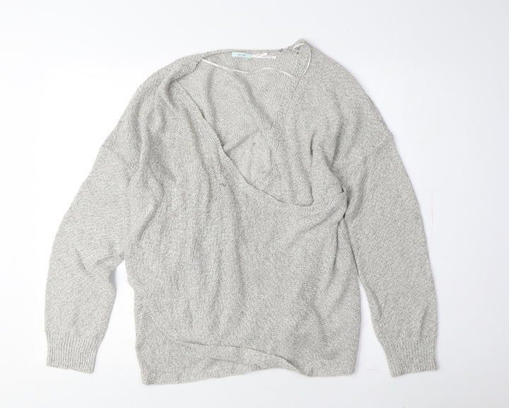 Kimchi Blue Women's Grey V-Neck Pullover Jumper M