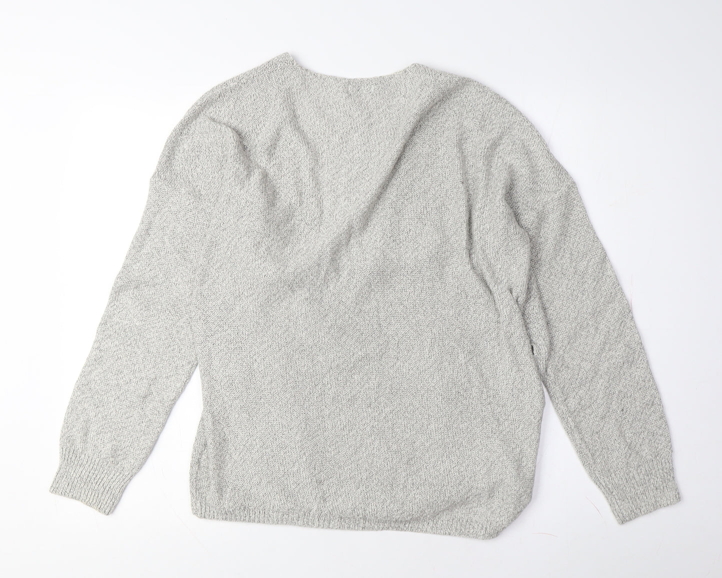 Kimchi Blue Women's Grey V-Neck Pullover Jumper M