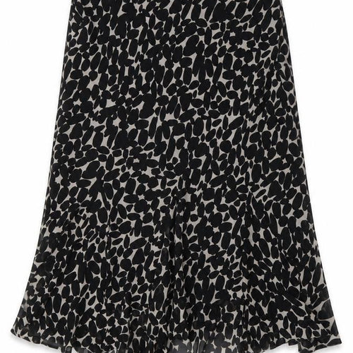 Marks and Spencer Women's Black Animal Print A-Line Skirt