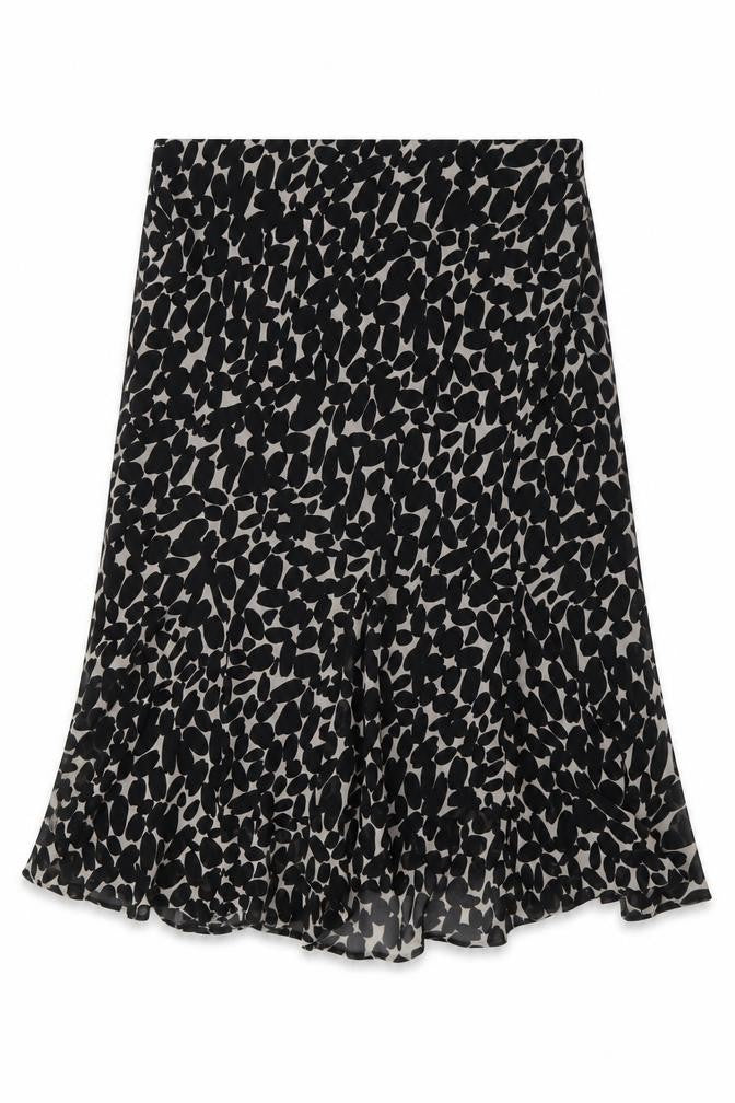 Marks and Spencer Women's Black Animal Print A-Line Skirt