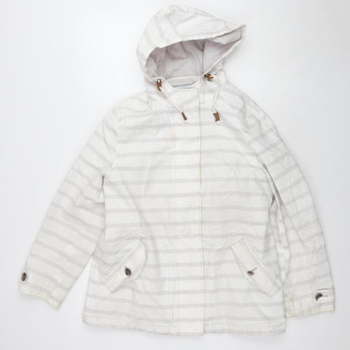 Dash Women's Ivory Striped Hooded Jacket Size 12