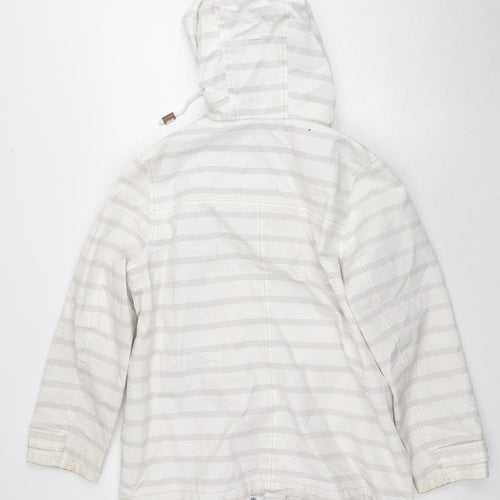 Dash Women's Ivory Striped Hooded Jacket Size 12