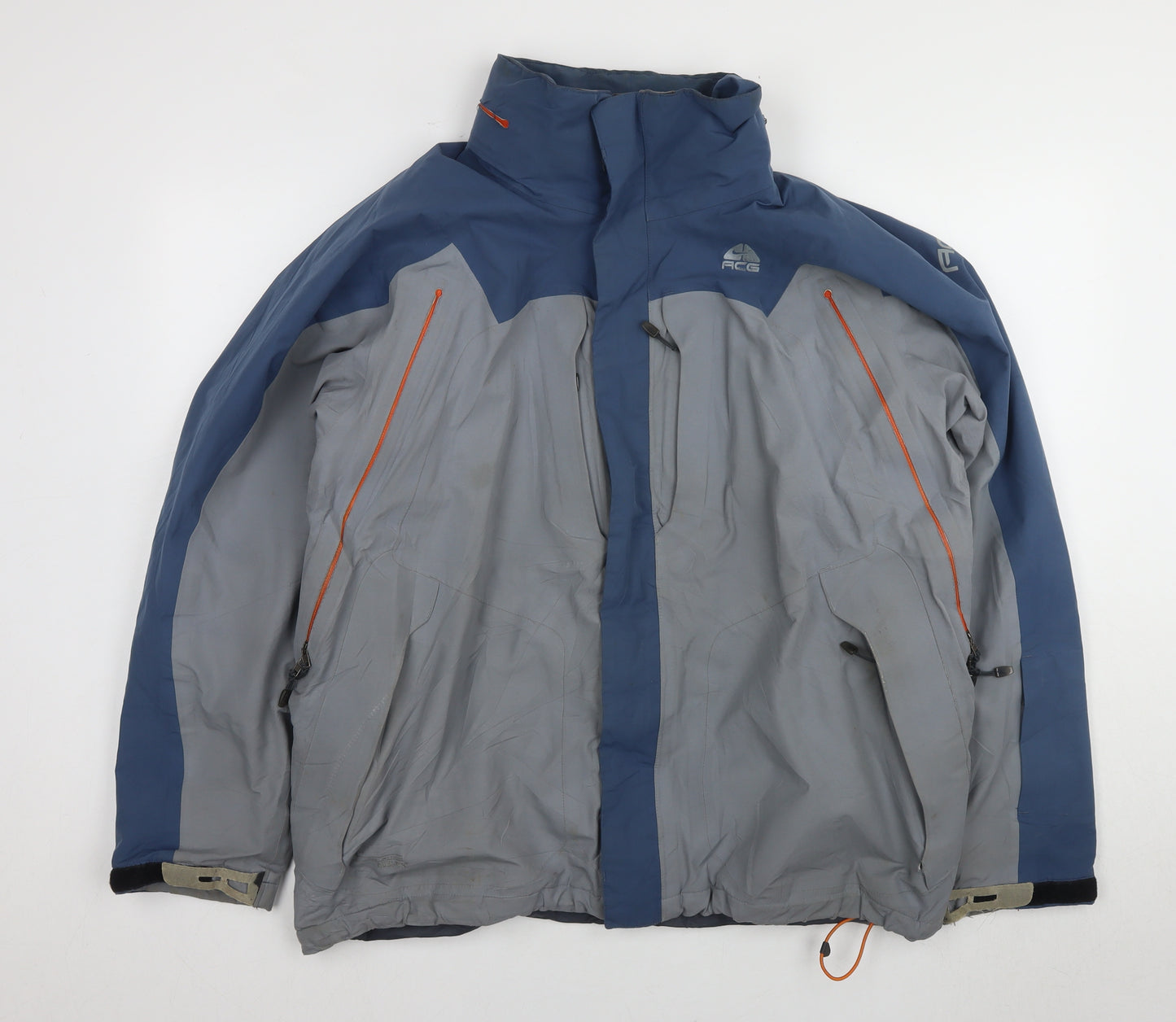 Nike Men's Blue Grey Anorak Jacket L Waterproof