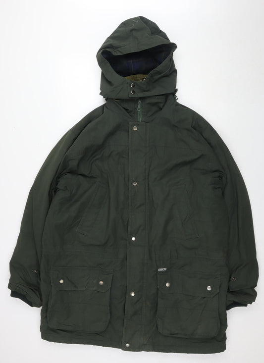 Bhs Men's Green XL Parka Jacket with Hood