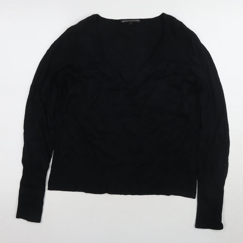 Marks and Spencer Women's Black V-Neck Blouse, Size L