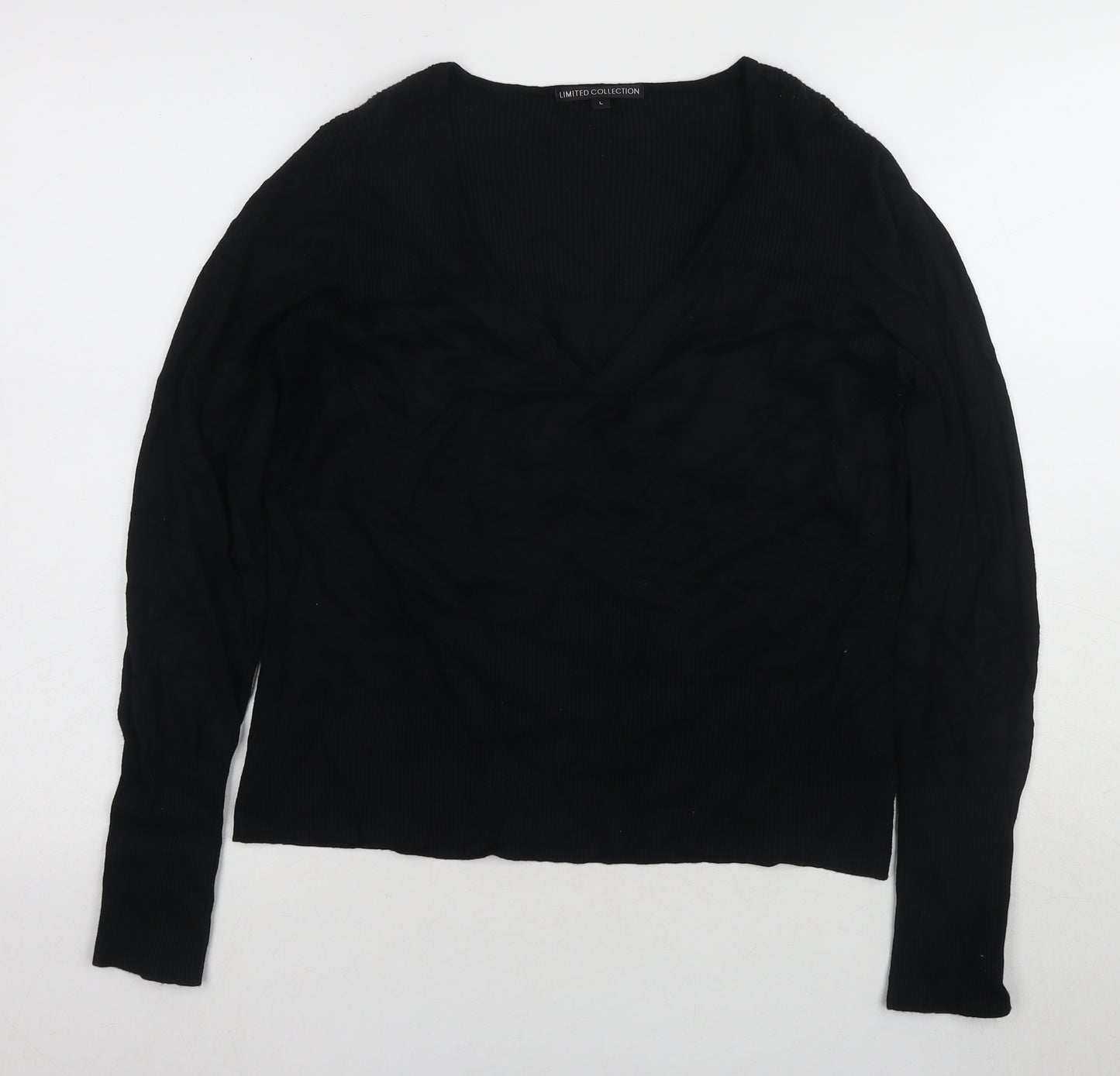 Marks and Spencer Women's Black V-Neck Blouse, Size L