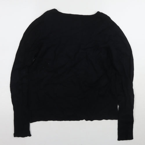 Marks and Spencer Women's Black V-Neck Blouse, Size L