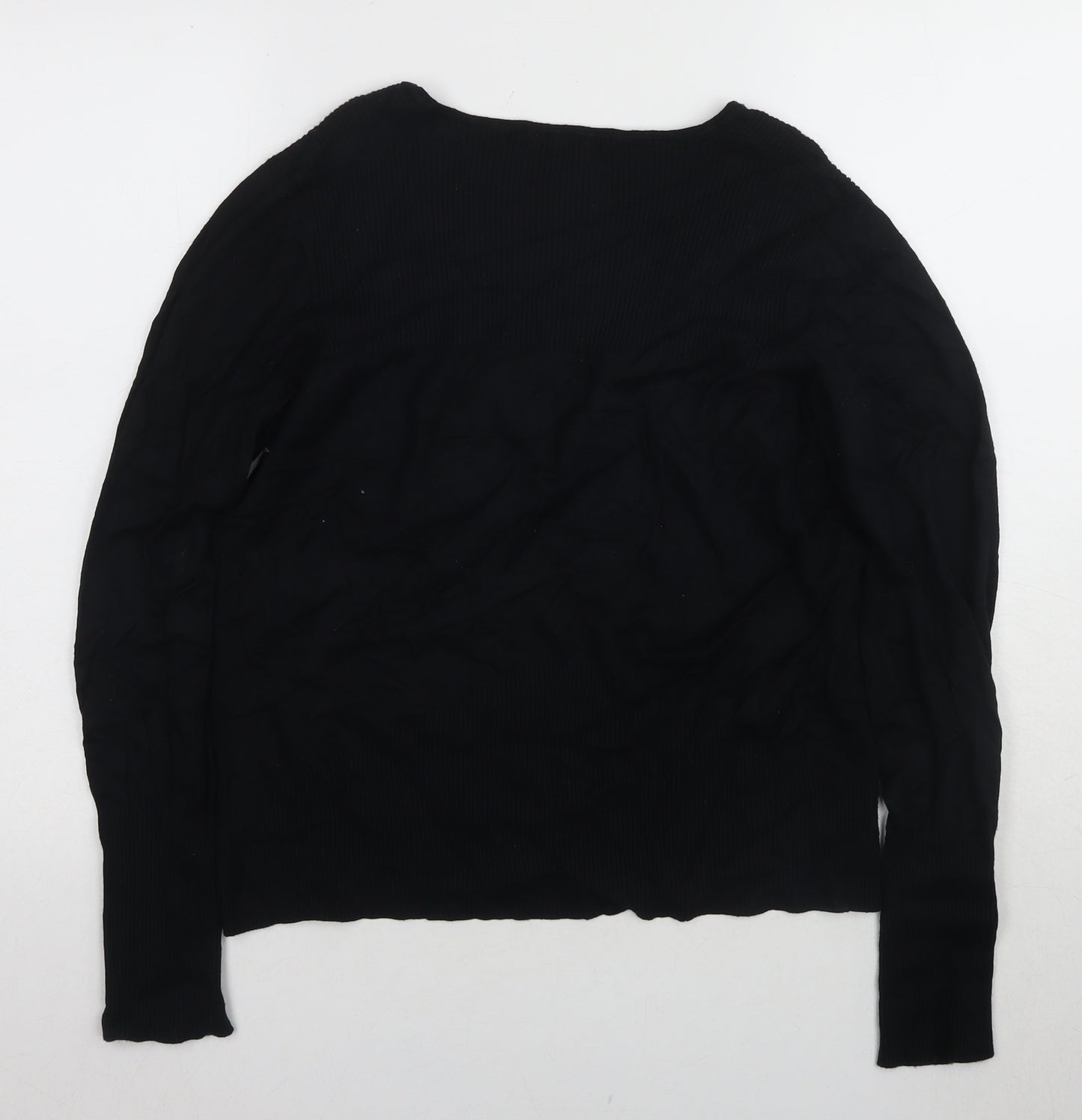 Marks and Spencer Women's Black V-Neck Blouse, Size L