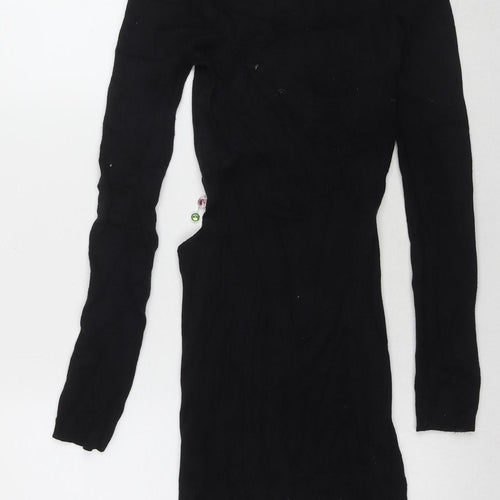 As You Women's Black Long Sleeve Beaded Dress Size 8