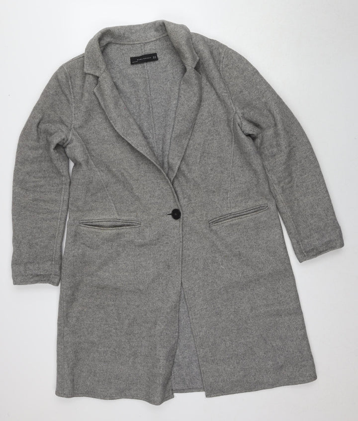 Zara Women's Grey Wool Blend Blazer, Size 16