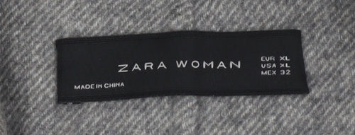 Zara Women's Grey Wool Blend Blazer, Size 16