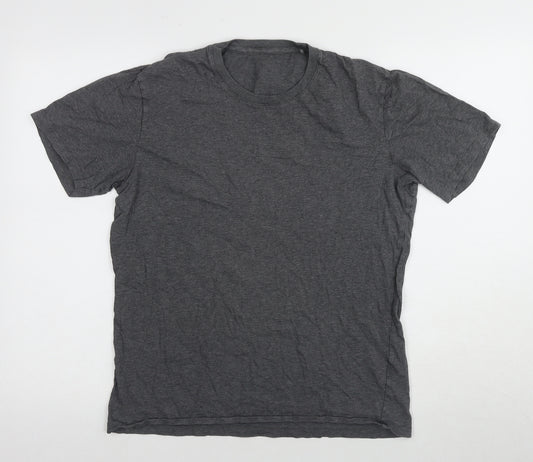 UNIQLO Men's Grey Cotton Crew Neck T-Shirt M