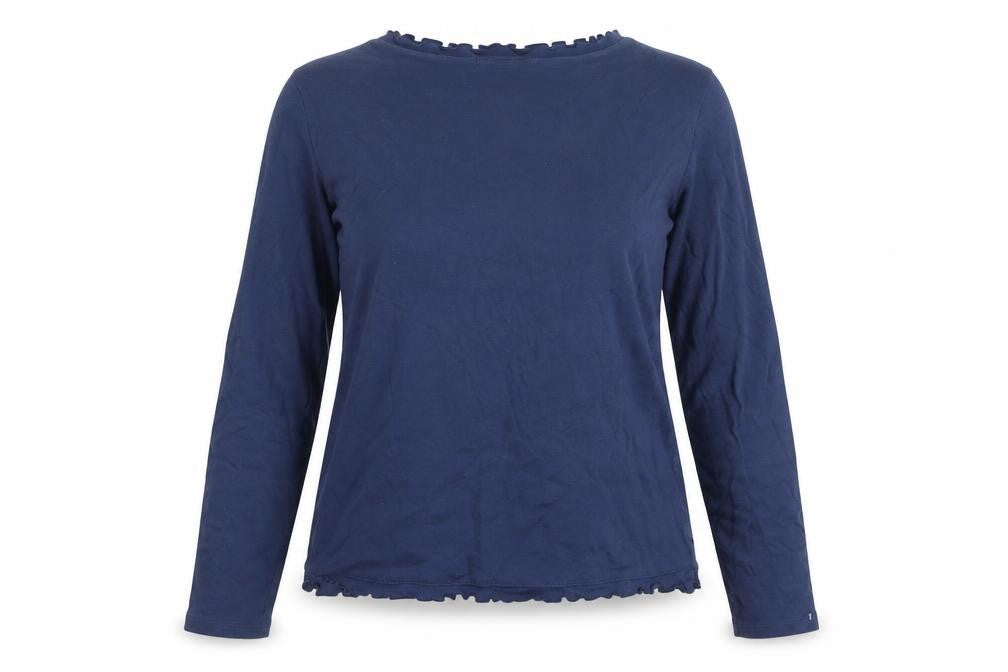 Front view of Marks & Spencer Women's Blue Cotton Blouse, size 14