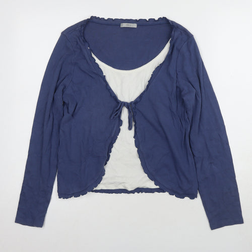 Marks and Spencer Women's Blue Cotton Blouse Size 14