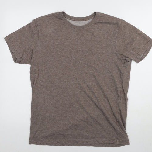 Uniqlo Men's Brown Short Sleeve Crew Neck T-Shirt, Size S, Regular Fit