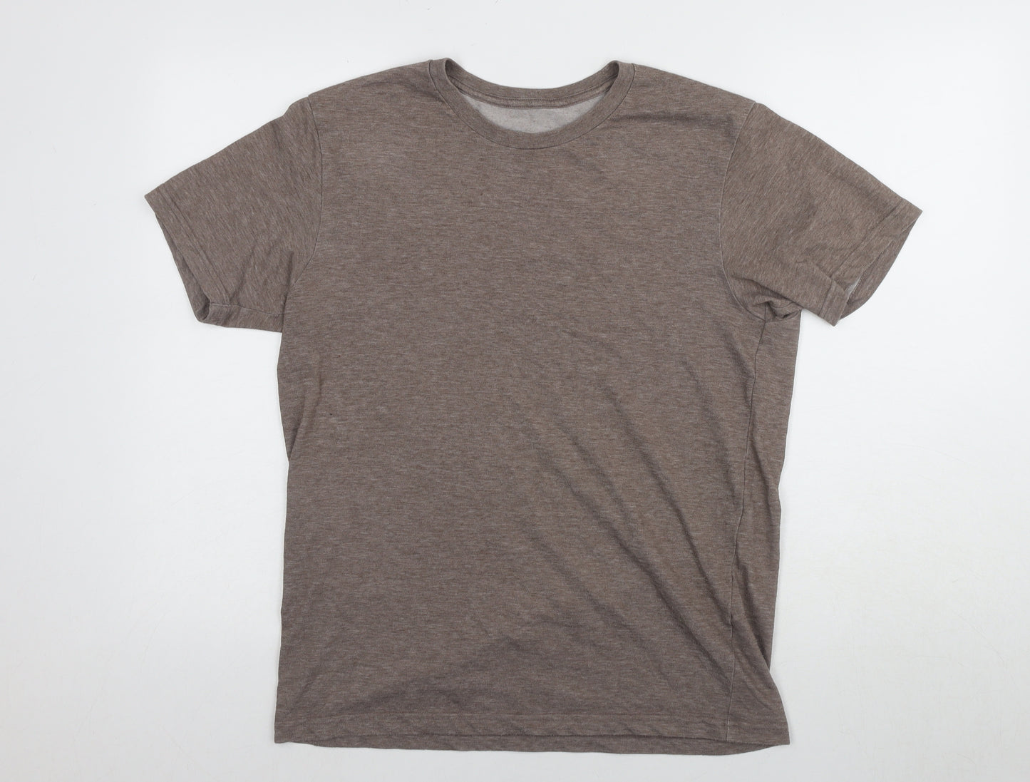 Uniqlo Men's Brown Short Sleeve Crew Neck T-Shirt, Size S, Regular Fit