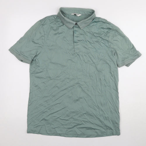 Marks & Spencer Men's Green XL Polo Shirt - Classic Fit