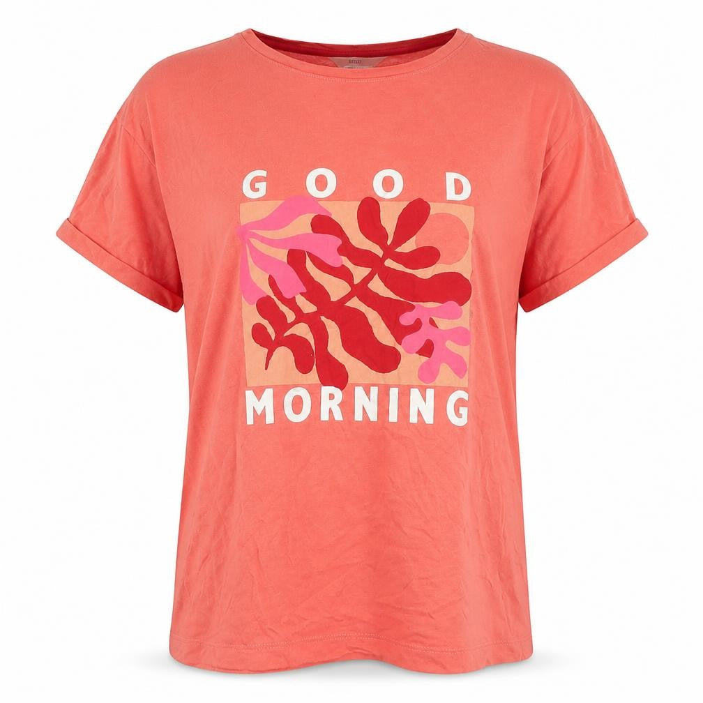 Front view of Marks & Spencer Women's Red M Graphic Cotton Nightwear Top